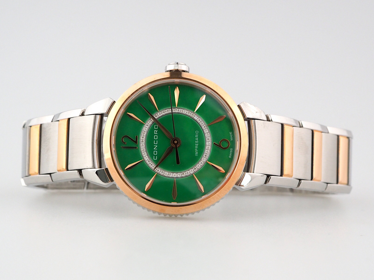 Швейцарские часы Concord Impresario Diamond Green MOP Dial