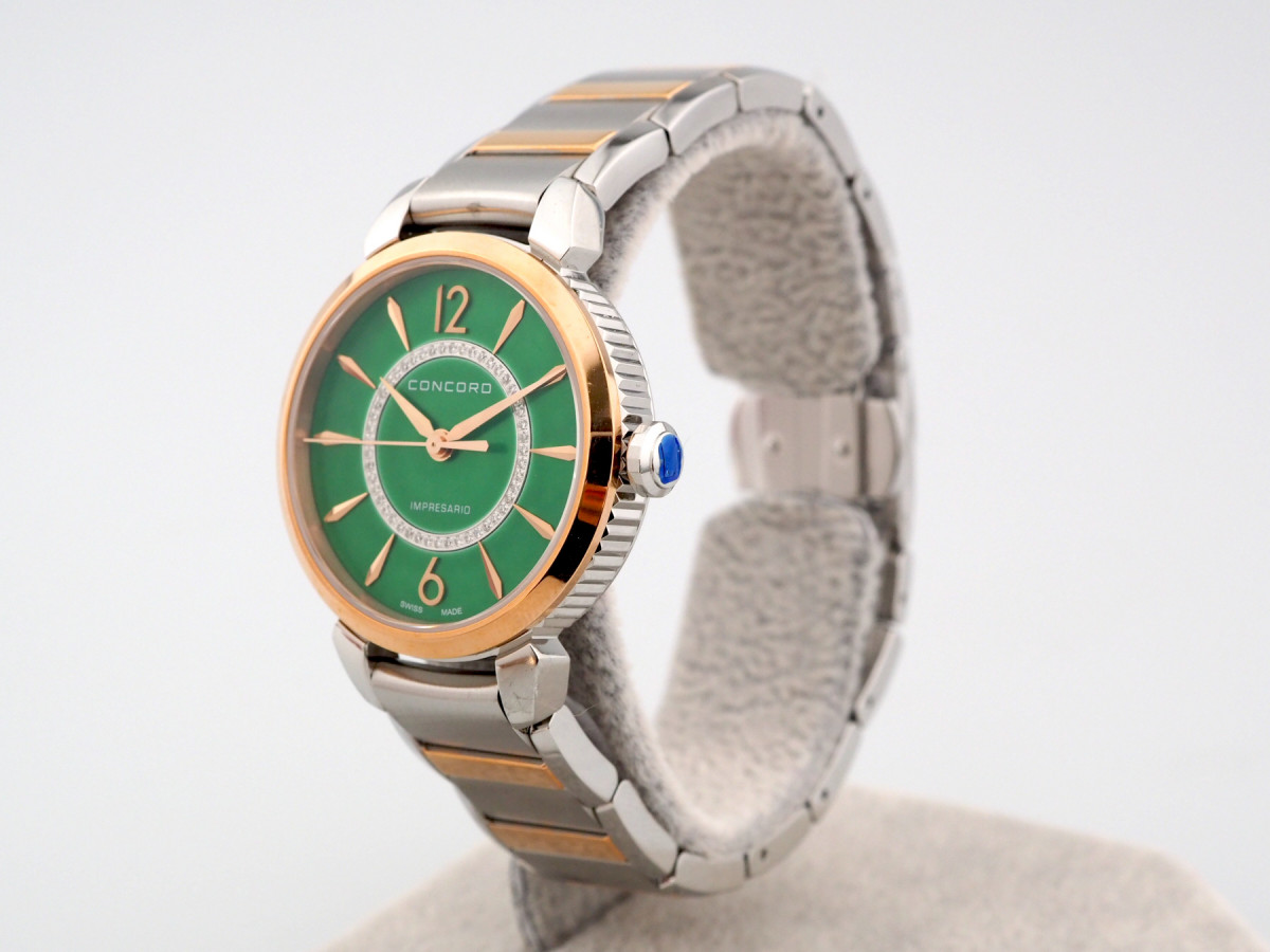 Швейцарские часы Concord Impresario Diamond Green MOP Dial