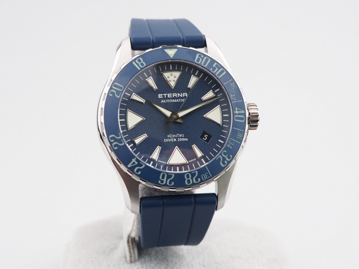 Швейцарський годинник Eterna KonTiki Diver Blue Ceramic