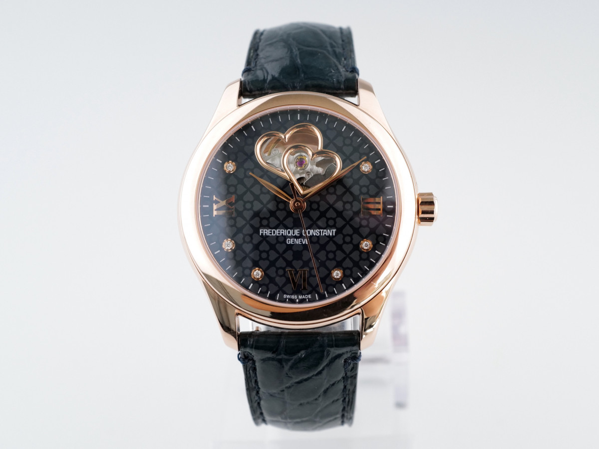 Швейцарские часы Frederique Constant Double Heartbeat Navy Diamond