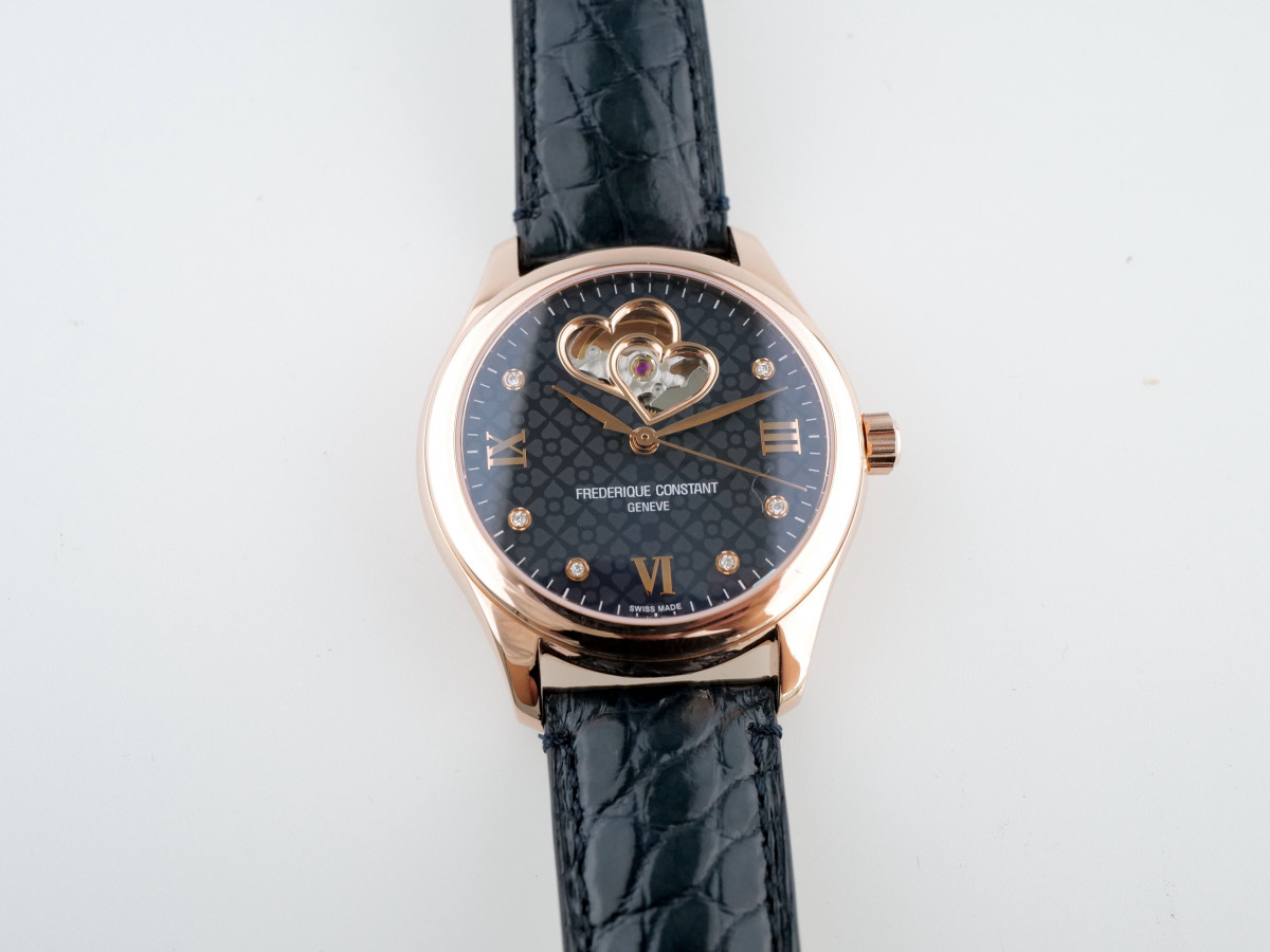Швейцарские часы Frederique Constant Double Heartbeat Navy Diamond
