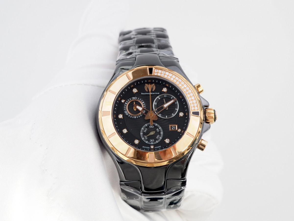 Швейцарские часы Technomarine Chronograph Cruise Black Diamonds