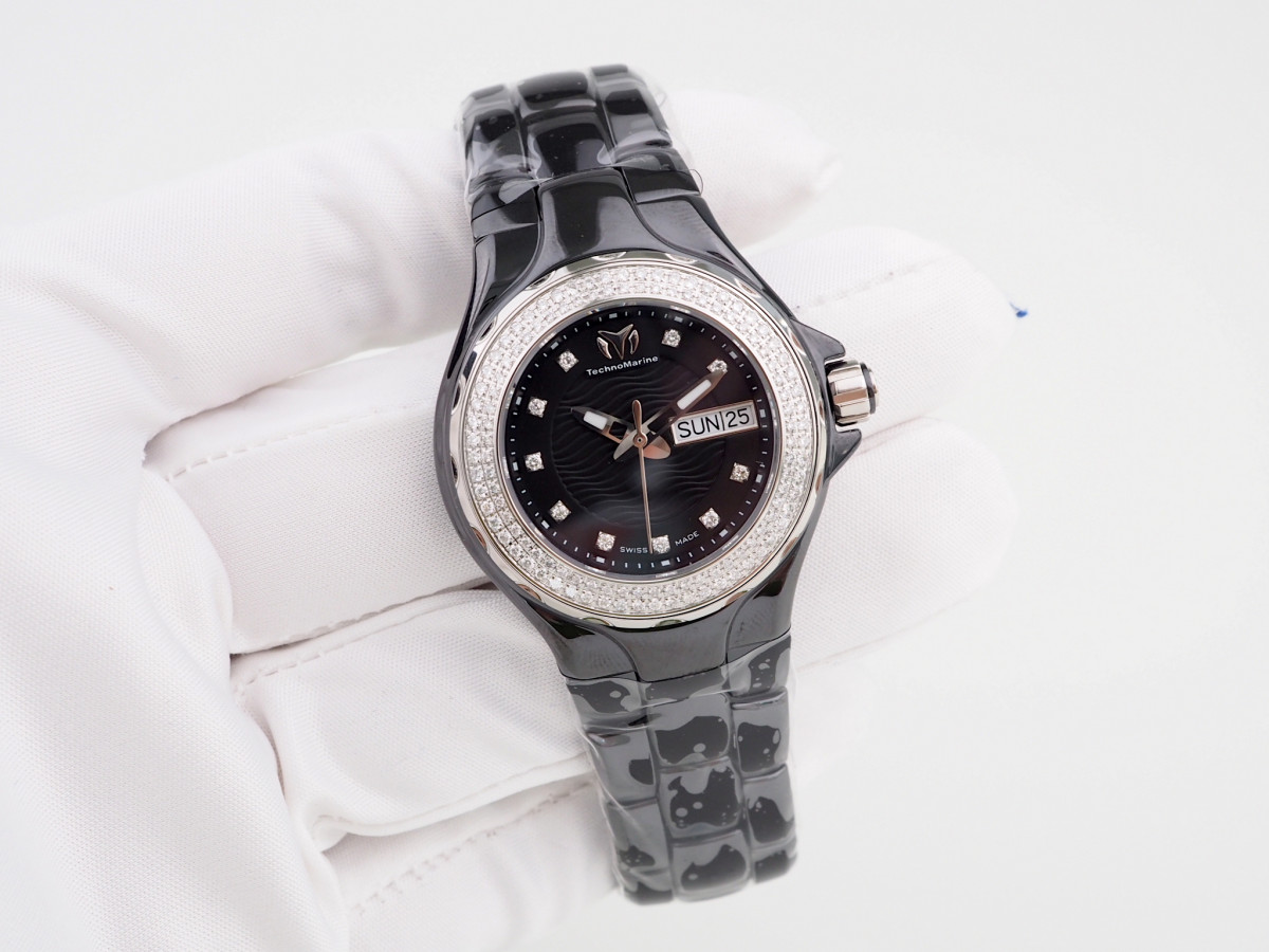 Швейцарские часы TechnoMarine Cruise Black Ceramic Diamonds