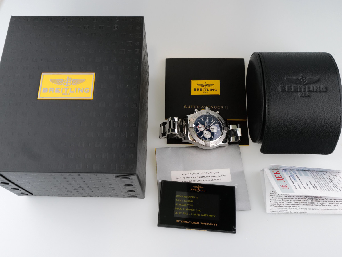 Swiss watch Breitling Super Avenger II Chronograph Blue Dial 48