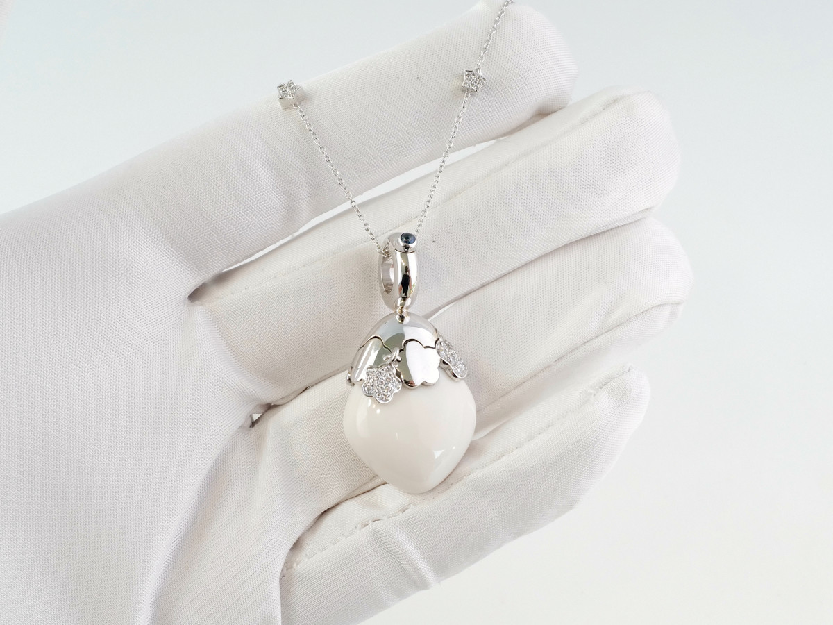 Швейцарские часы Pasquale Bruni 18K White Gold Diamond and Agate Necklace