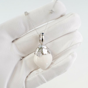 Швейцарские часы Pasquale Bruni 18K White Gold Diamond and Agate Necklace