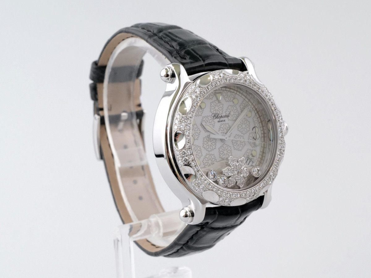 Швейцарские часы Chopard Happy Sport Diamond Snowflake 18K White Gold Steel 38