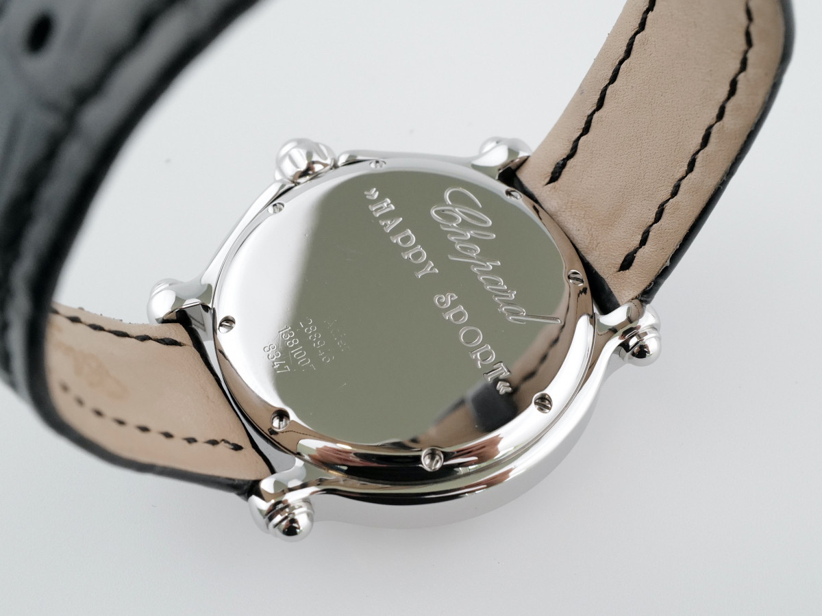 Швейцарские часы Chopard Happy Sport Diamond Snowflake 18K White Gold Steel 38