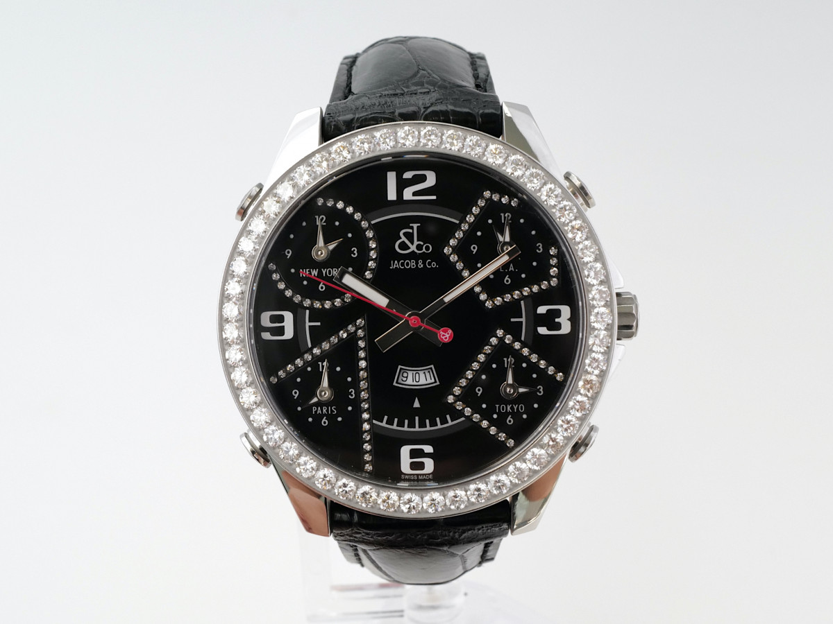 Швейцарские часы Jacob & Co. Five Time Zone 3.75 Ct Diamonds