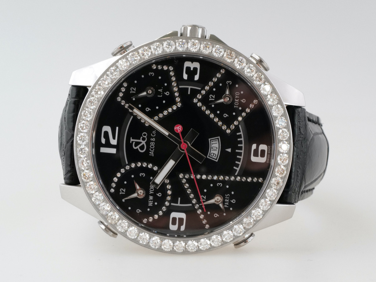 Швейцарские часы Jacob & Co. Five Time Zone 3.75 Ct Diamonds