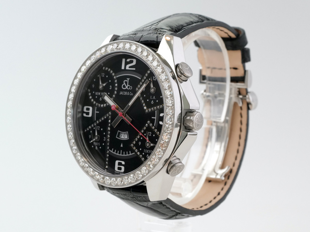 Швейцарские часы Jacob & Co. Five Time Zone 3.75 Ct Diamonds