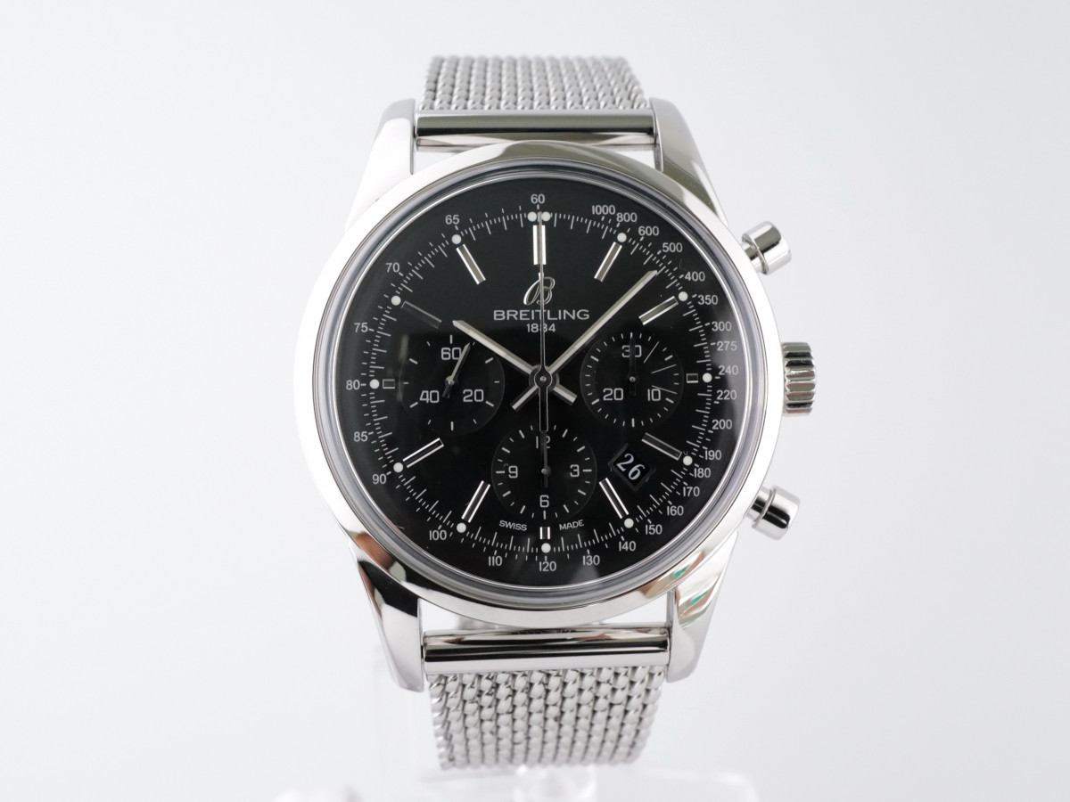 Швейцарские часы Breitling Transocean Chronograph Black Dial 43