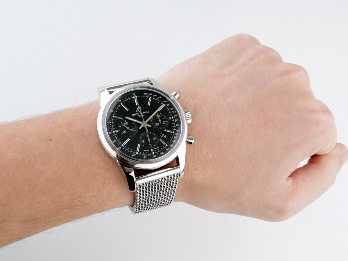 Швейцарские часы Breitling Transocean Chronograph Black Dial 43