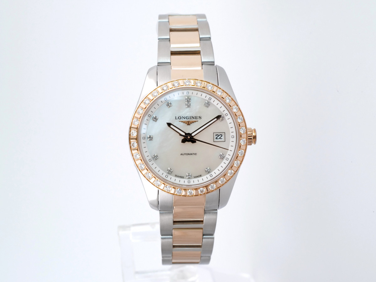 Швейцарський годинник Longines Conquest Classic Gold Steel Diamonds