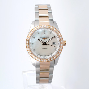 Швейцарський годинник Longines Conquest Classic Gold Steel Diamonds