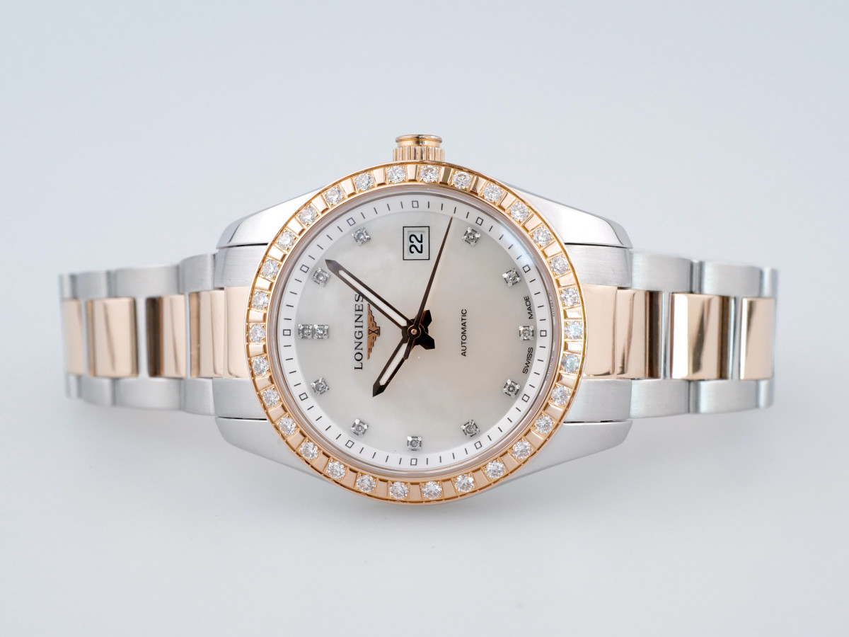 Швейцарський годинник Longines Conquest Classic Gold Steel Diamonds