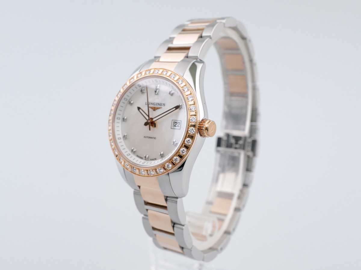 Швейцарський годинник Longines Conquest Classic Gold Steel Diamonds