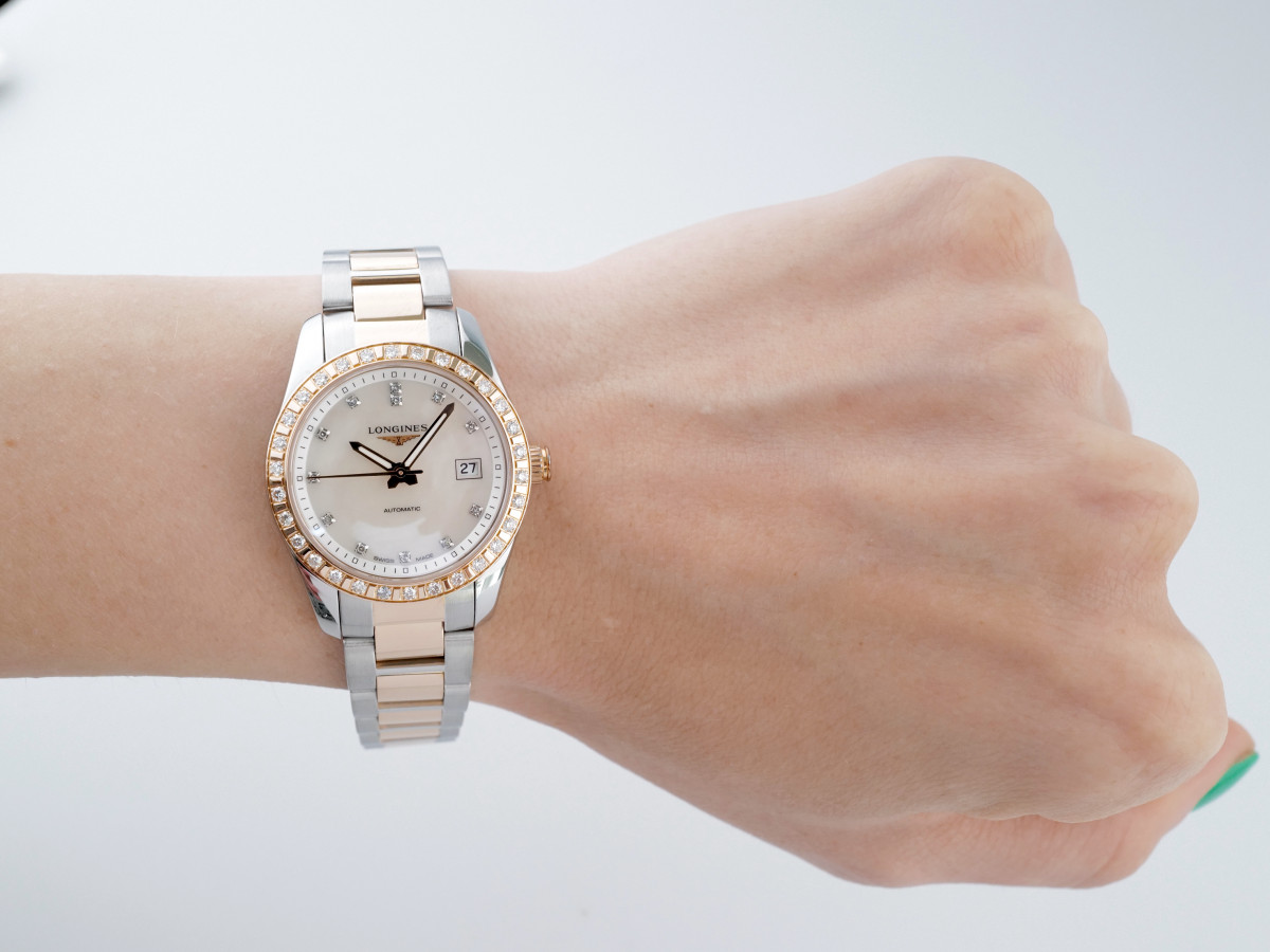 Швейцарський годинник Longines Conquest Classic Gold Steel Diamonds