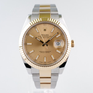 Швейцарський годинник Rolex Datejust 41 Champagne Dial Steel and 18K Yellow Gold Oyster