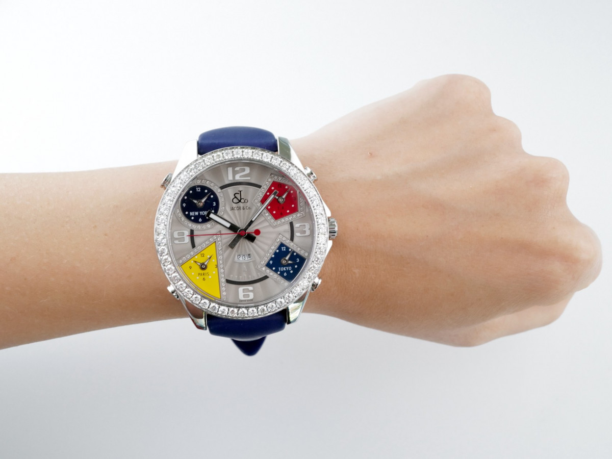 Швейцарський годинник Jacob & Co. Five Time Zone 3.75 Ct Diamonds