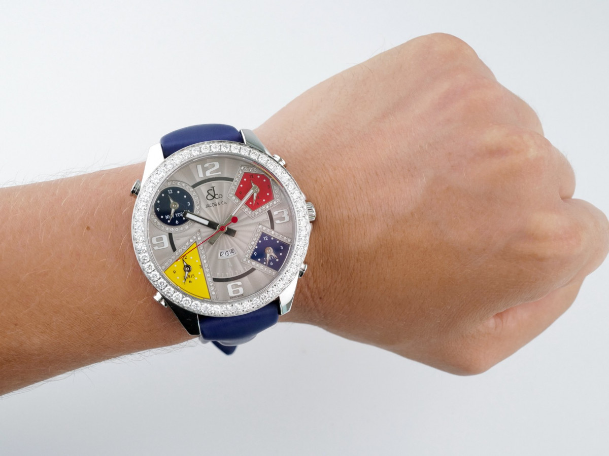 Швейцарський годинник Jacob & Co. Five Time Zone 3.75 Ct Diamonds