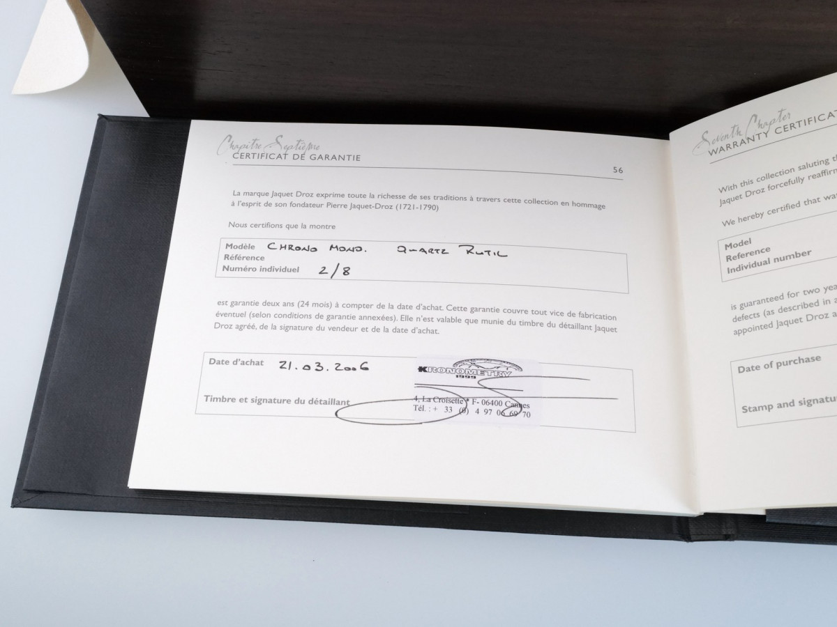 Швейцарський годинник Jaquet Droz Chaux-de-Fonds Chrono Monopoussoir Minerale Chronograph