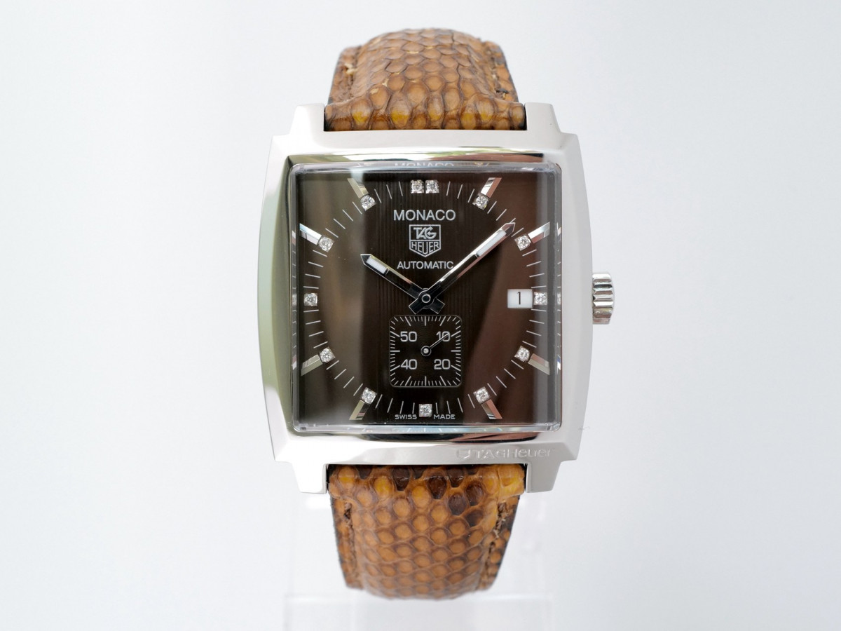 Швейцарские часы Tag Heuer Monaco Automatic Diamond Brown Dial