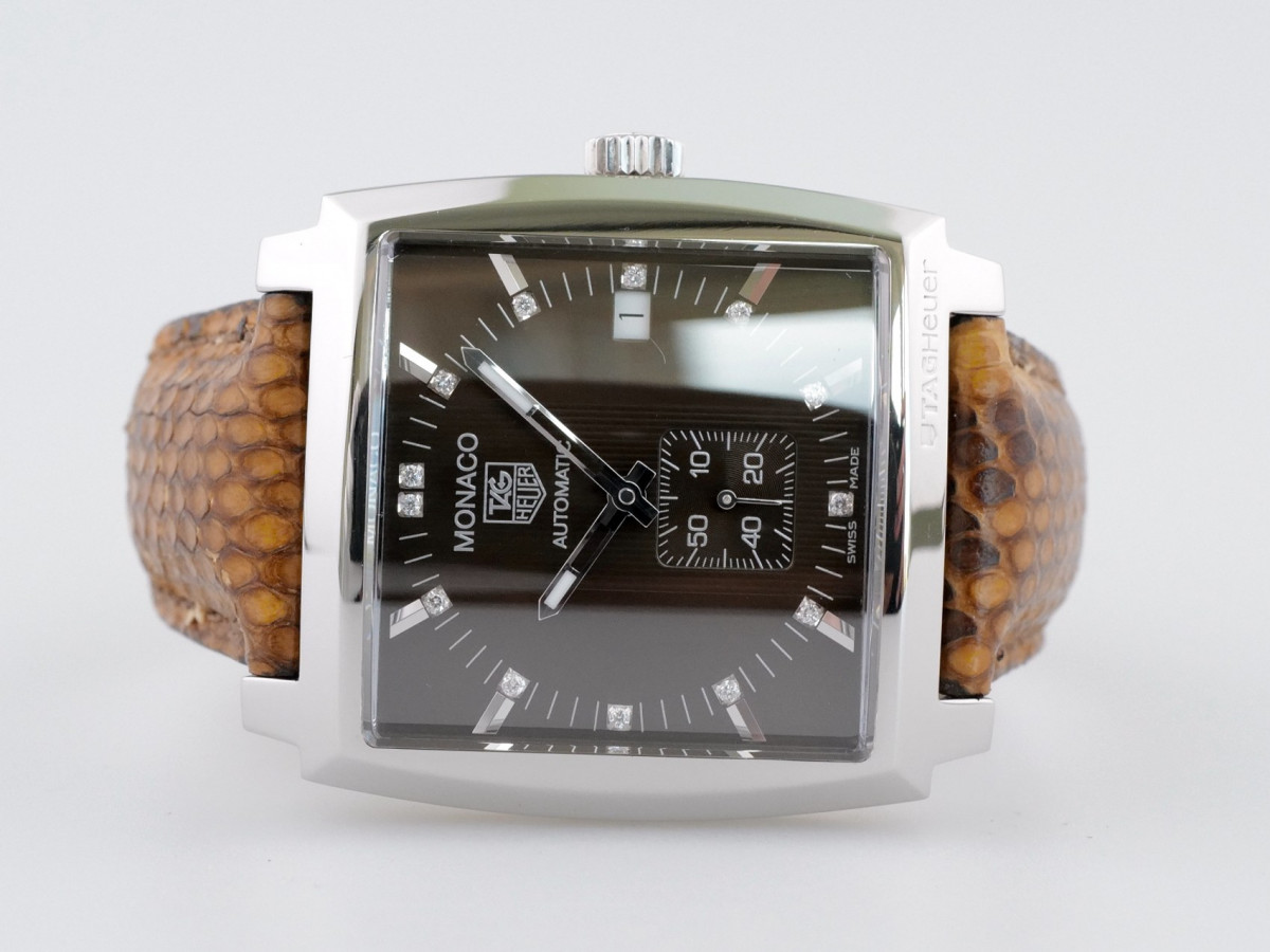 Швейцарские часы Tag Heuer Monaco Automatic Diamond Brown Dial