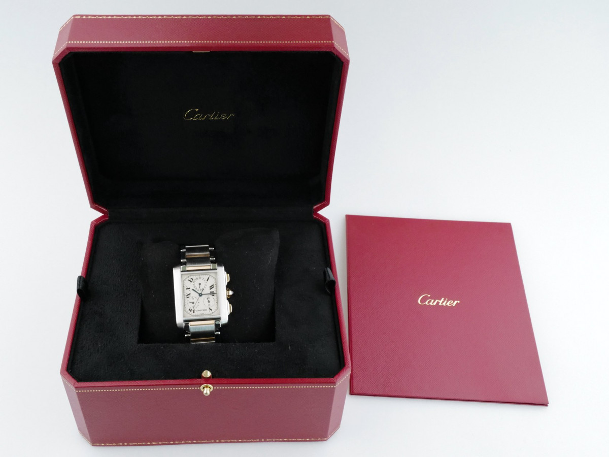 Швейцарський годинник Cartier Tank Francaise Chronoflex Gold Steel