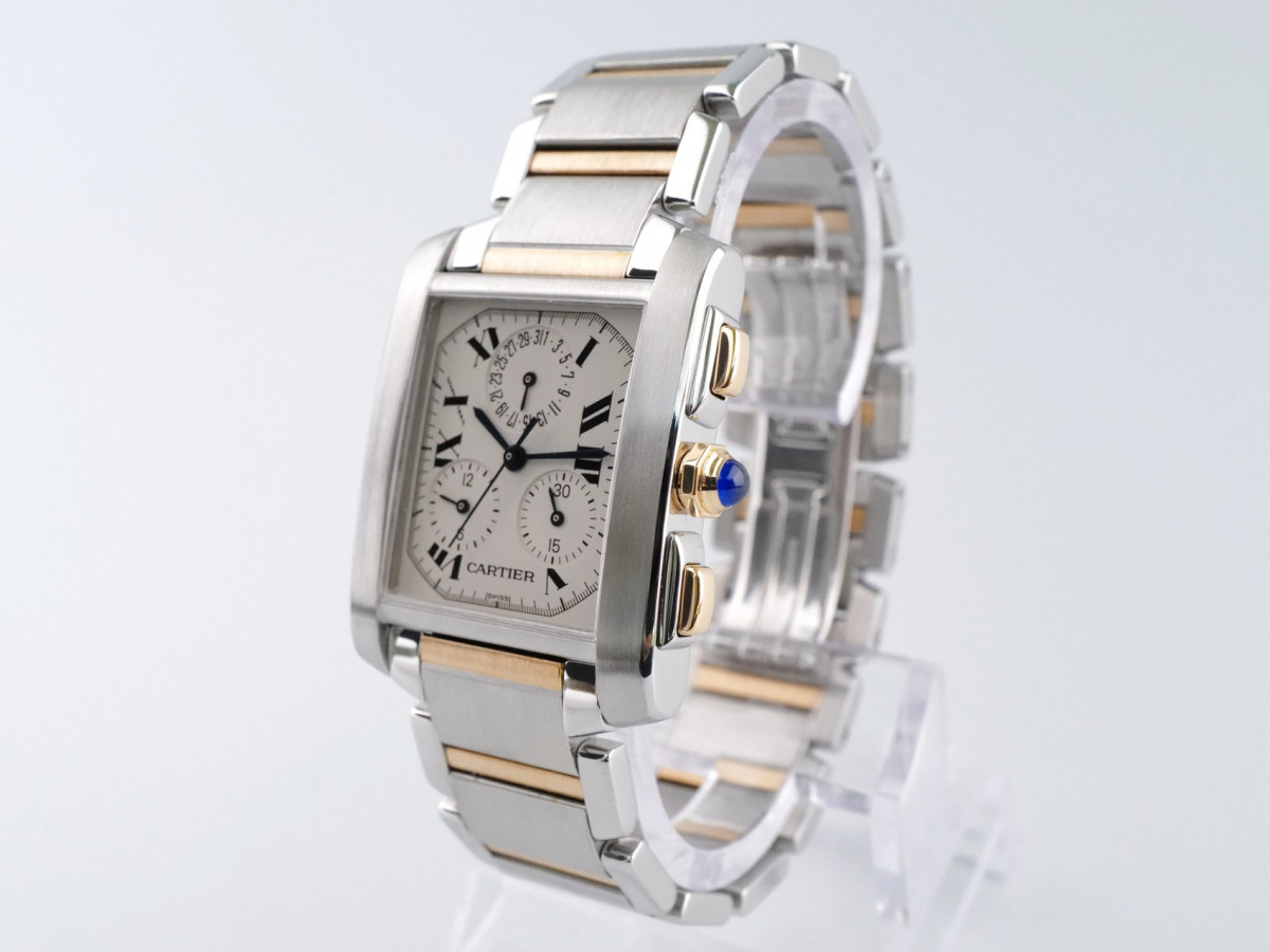 Швейцарський годинник Cartier Tank Francaise Chronoflex Gold Steel