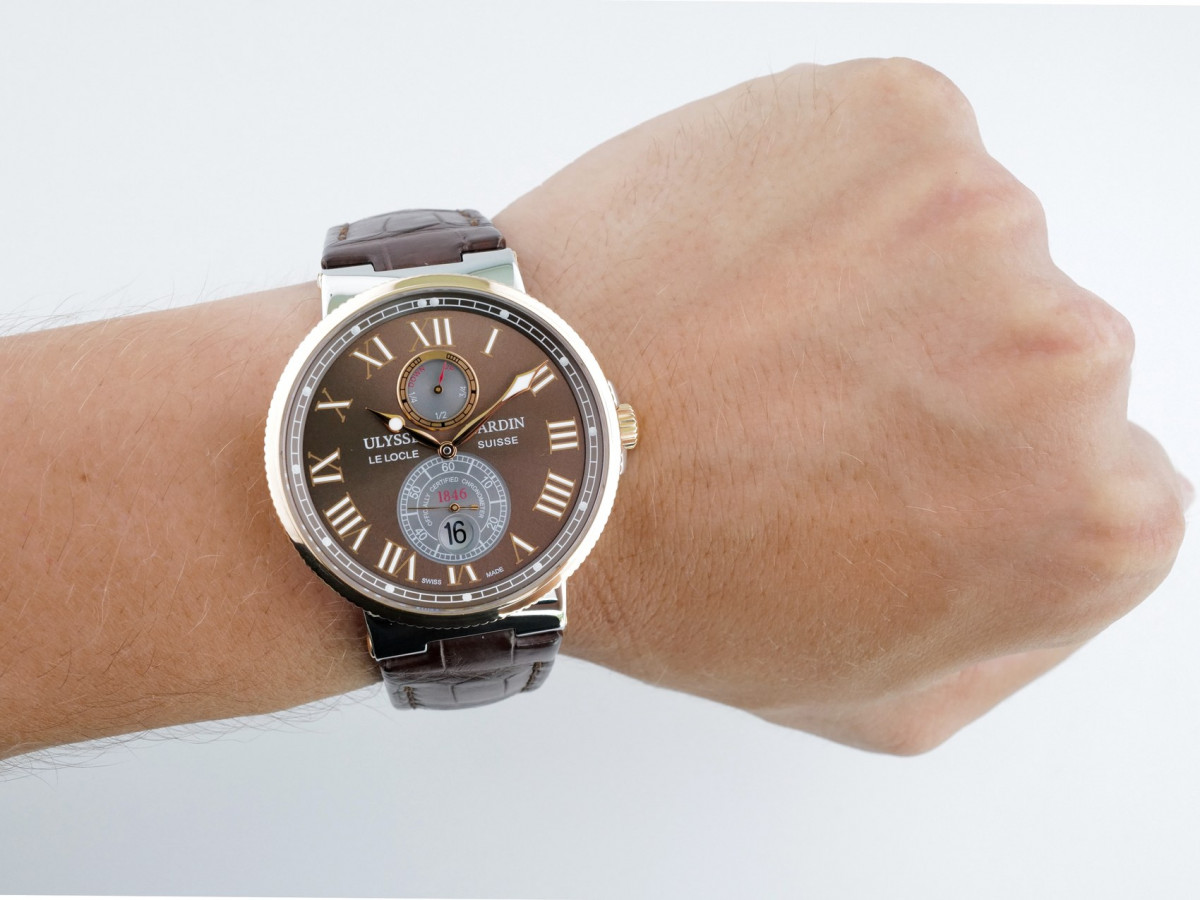 Швейцарские часы Ulysse Nardin Maxi Marine Chronometer 43mm Gold Steel