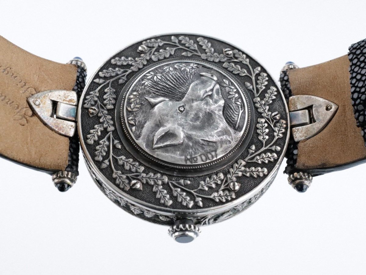 Швейцарские часы Labortas охотничьи серебро