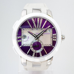 Швейцарський годинник Ulysse Nardin Executive Dual Time Lady Purple Diamonds 40