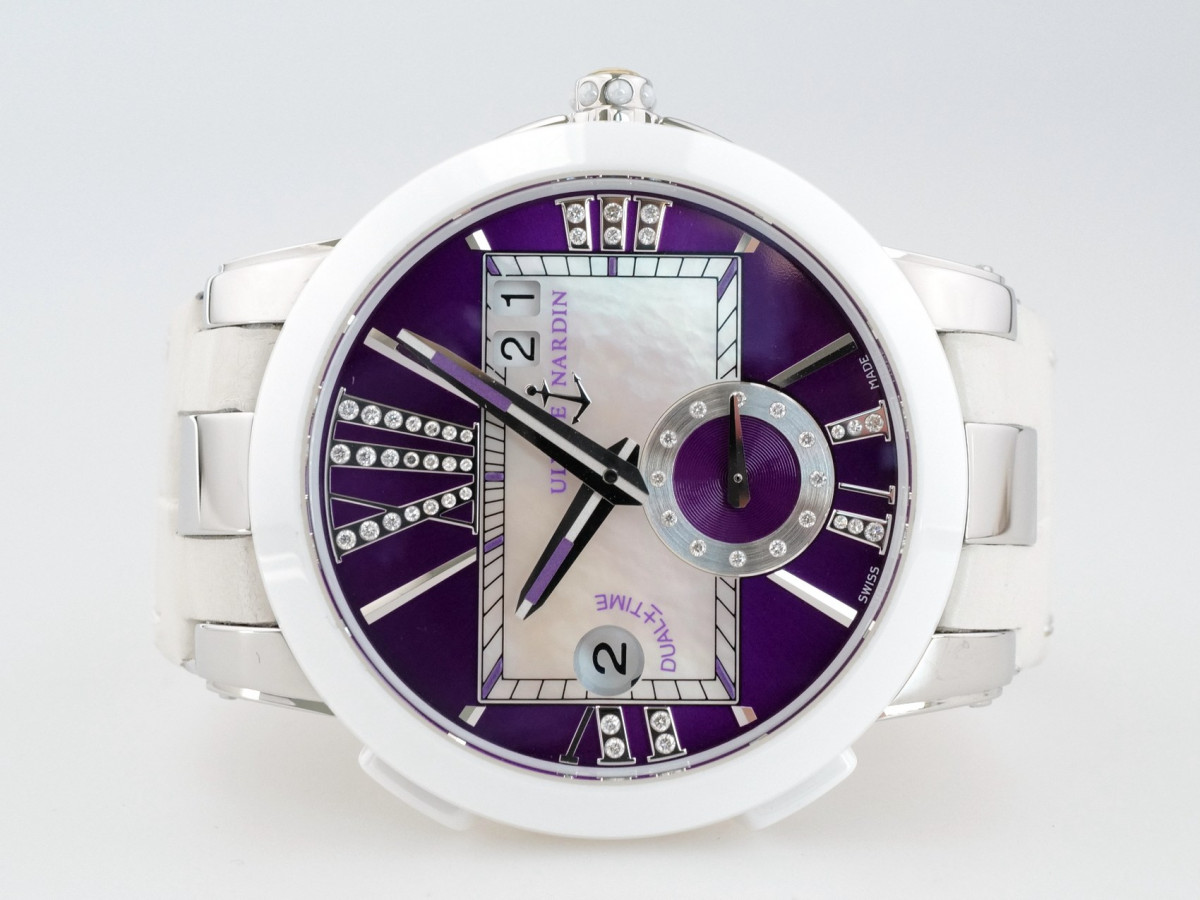 Швейцарський годинник Ulysse Nardin Executive Dual Time Lady Purple Diamonds 40