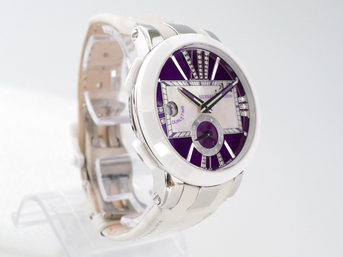 Швейцарський годинник Ulysse Nardin Executive Dual Time Lady Purple Diamonds 40