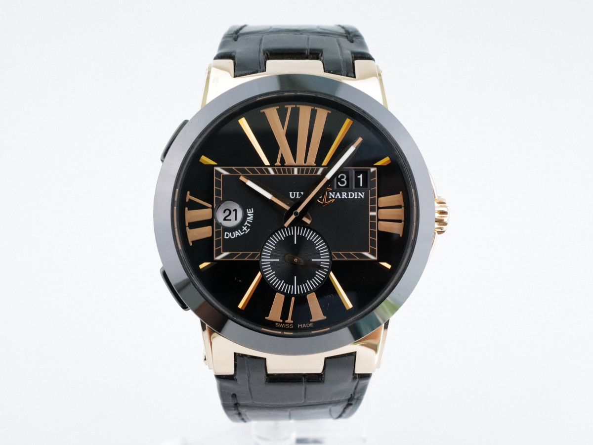 Швейцарские часы Ulysse Nardin Executive Dual Time 18K Rose Gold