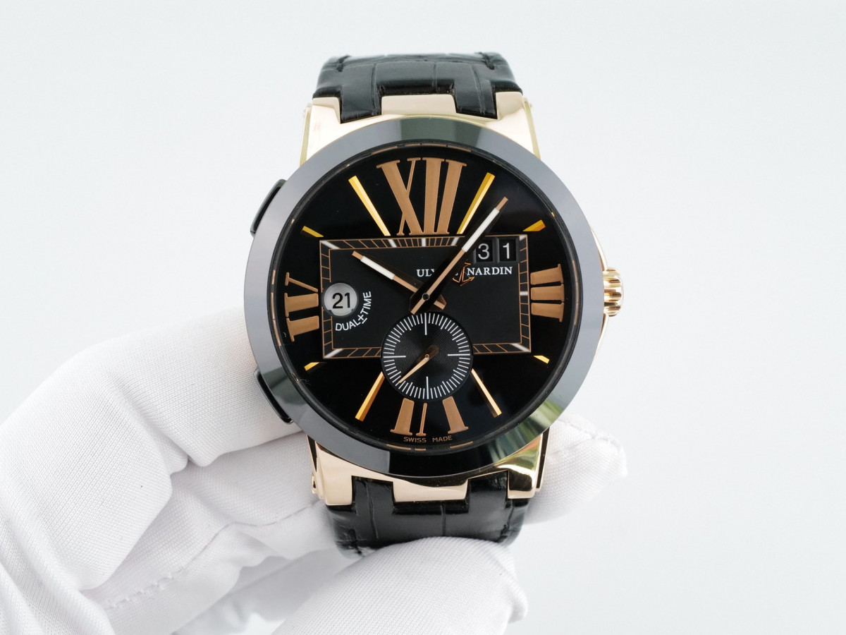 Швейцарские часы Ulysse Nardin Executive Dual Time 18K Rose Gold