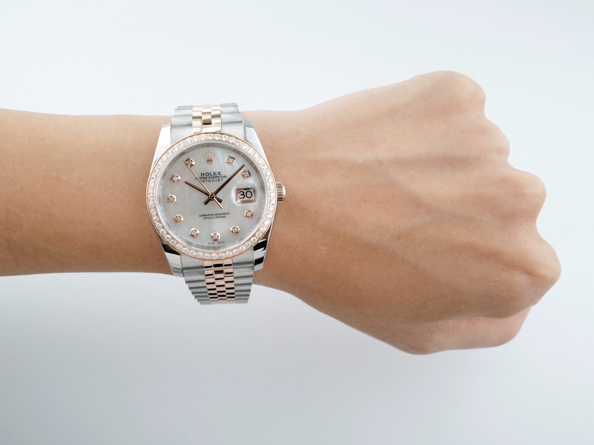 Швейцарський годинник Rolex Datejust 36mm Steel and Everose Gold Diamonds