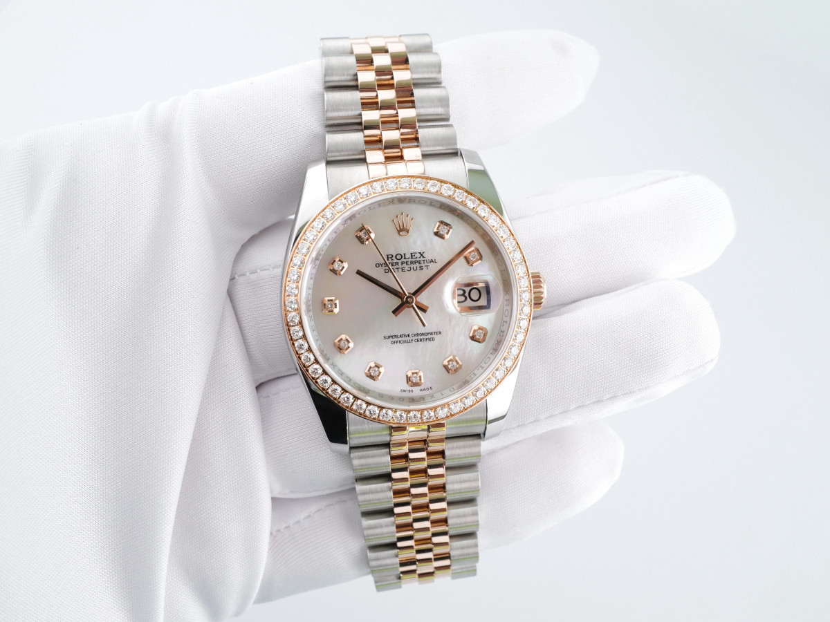 Швейцарський годинник Rolex Datejust 36mm Steel and Everose Gold Diamonds