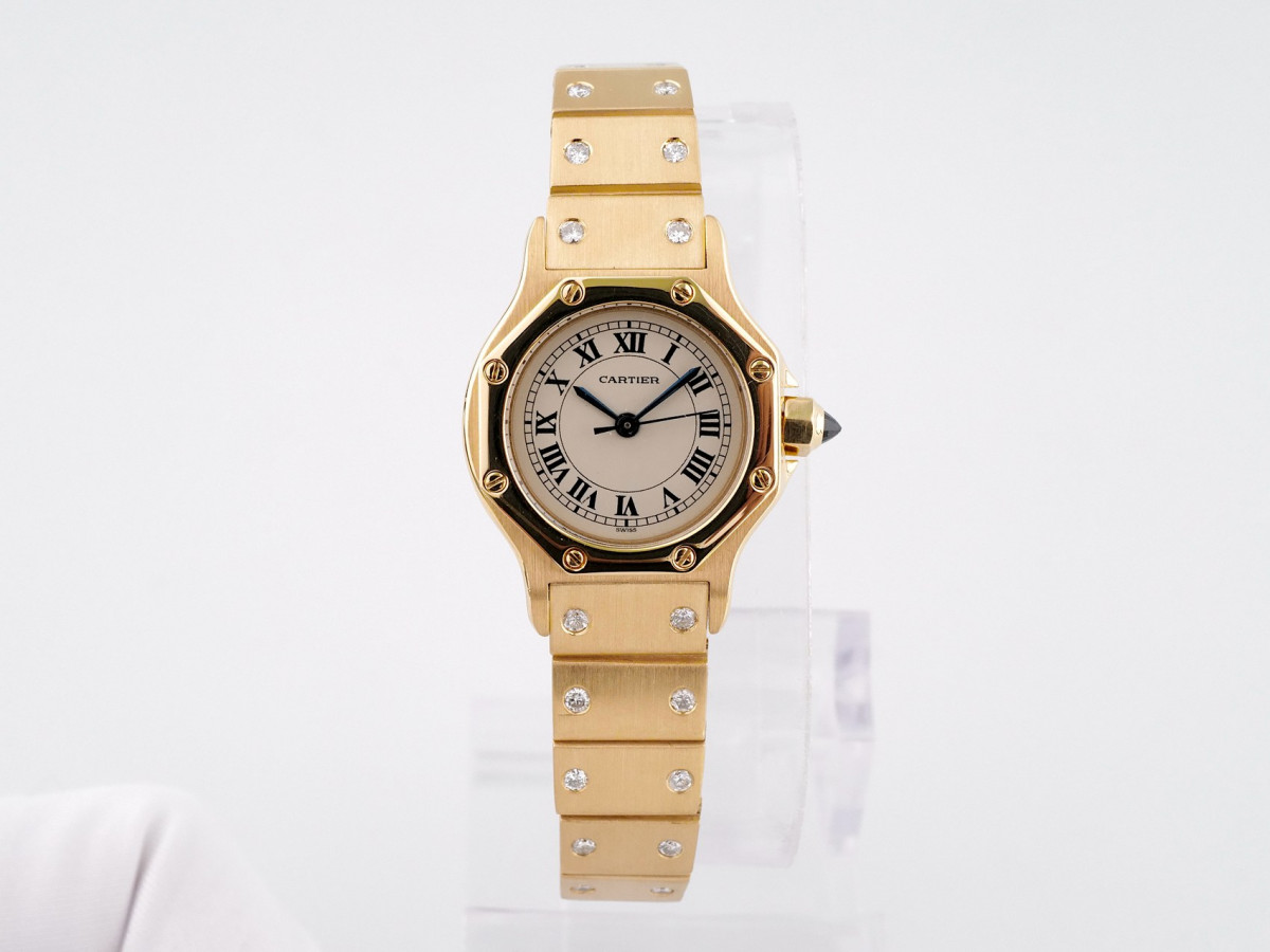 Швейцарський годинник Cartier Santos Octagon 18K Yellow Gold Diamonds