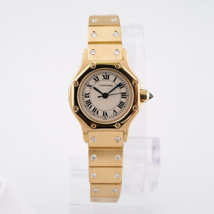 Швейцарський годинник Cartier Santos Octagon 18K Yellow Gold Diamonds