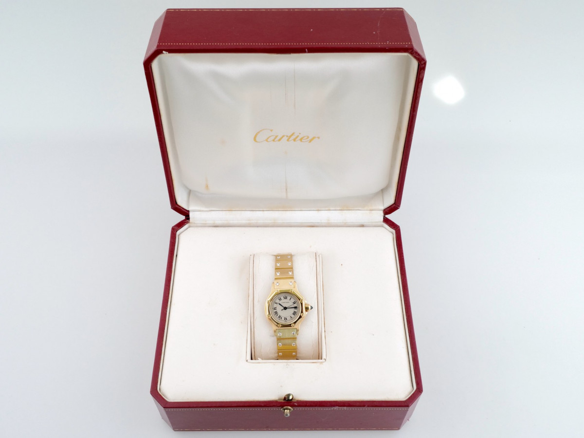 Швейцарський годинник Cartier Santos Octagon 18K Yellow Gold Diamonds