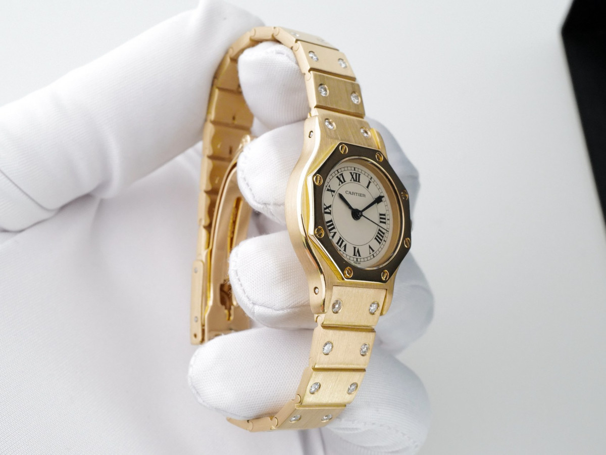Швейцарський годинник Cartier Santos Octagon 18K Yellow Gold Diamonds