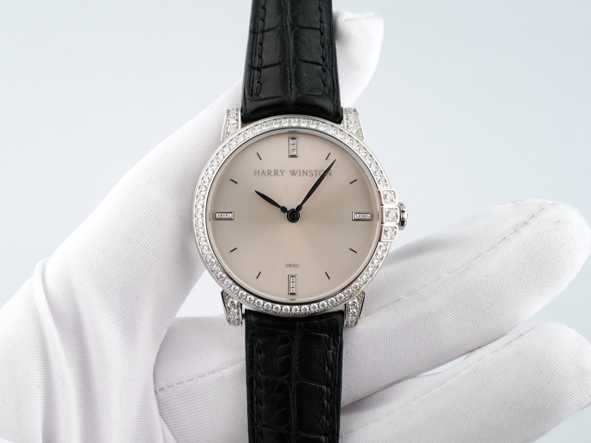 Швейцарские часы Harry Winston Midnight 18K White Gold Diamonds