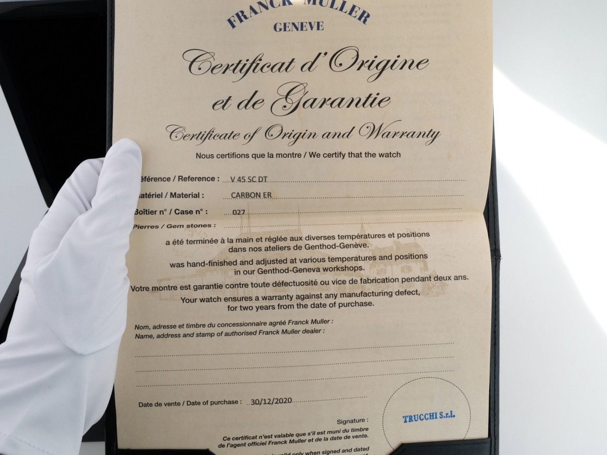 Швейцарський годинник Franck Muller Vanguard V 45 Carbon