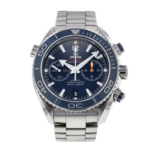 Швейцарские часы Omega Seamaster Planet Ocean 600M Co‑Axial Chronograph 45.5mm Titanium Blue