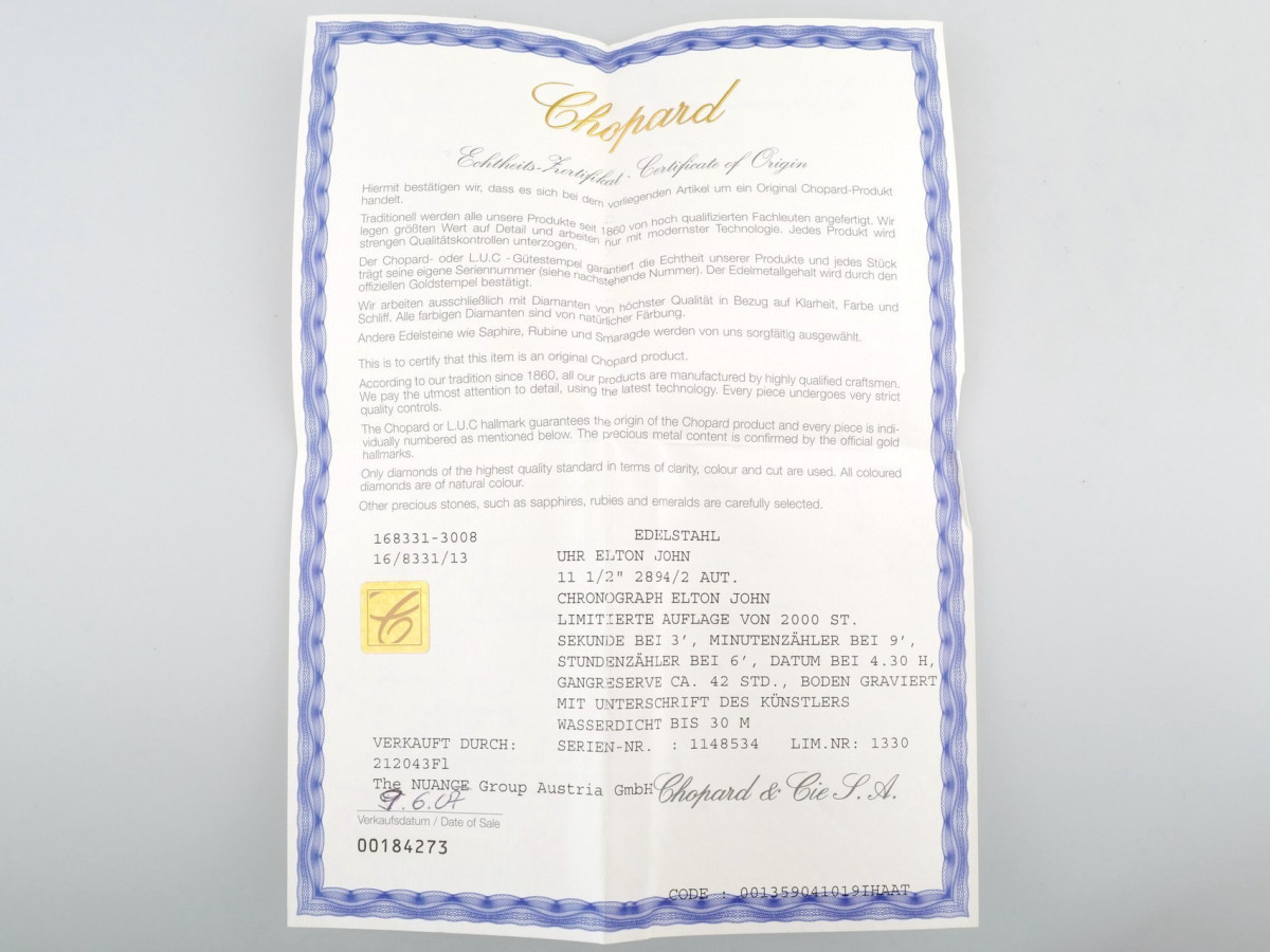 Швейцарские часы Chopard Mille Miglia Elton John Chronograph Limited Edition