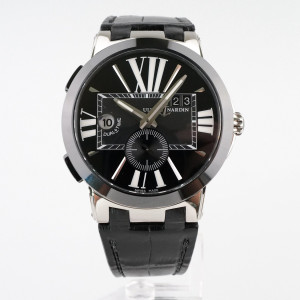 Швейцарський годинник Ulysse Nardin Executive Dual Time Black Alligator Strap Black Dial 43