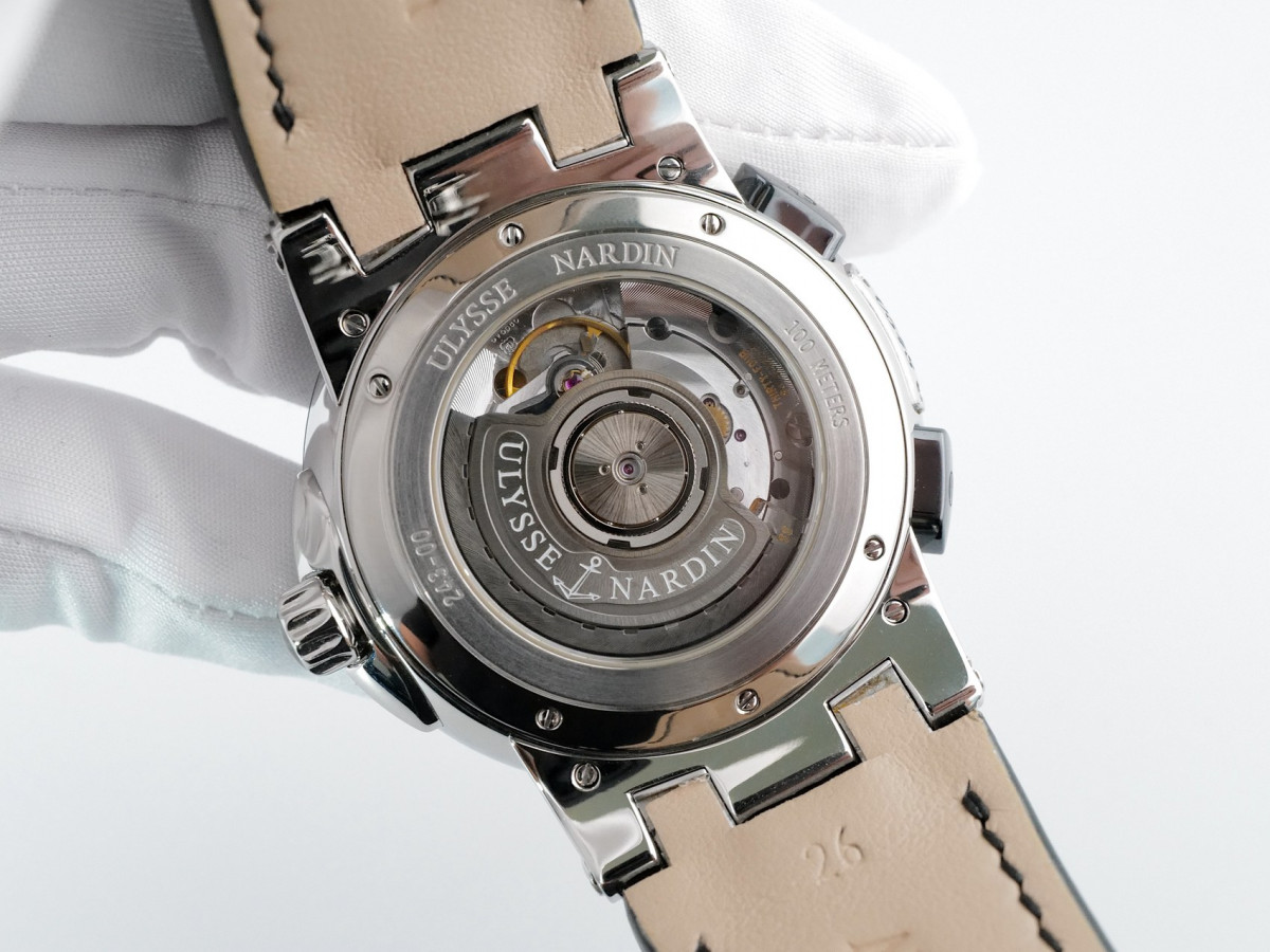 Швейцарський годинник Ulysse Nardin Executive Dual Time Black Alligator Strap Black Dial 43