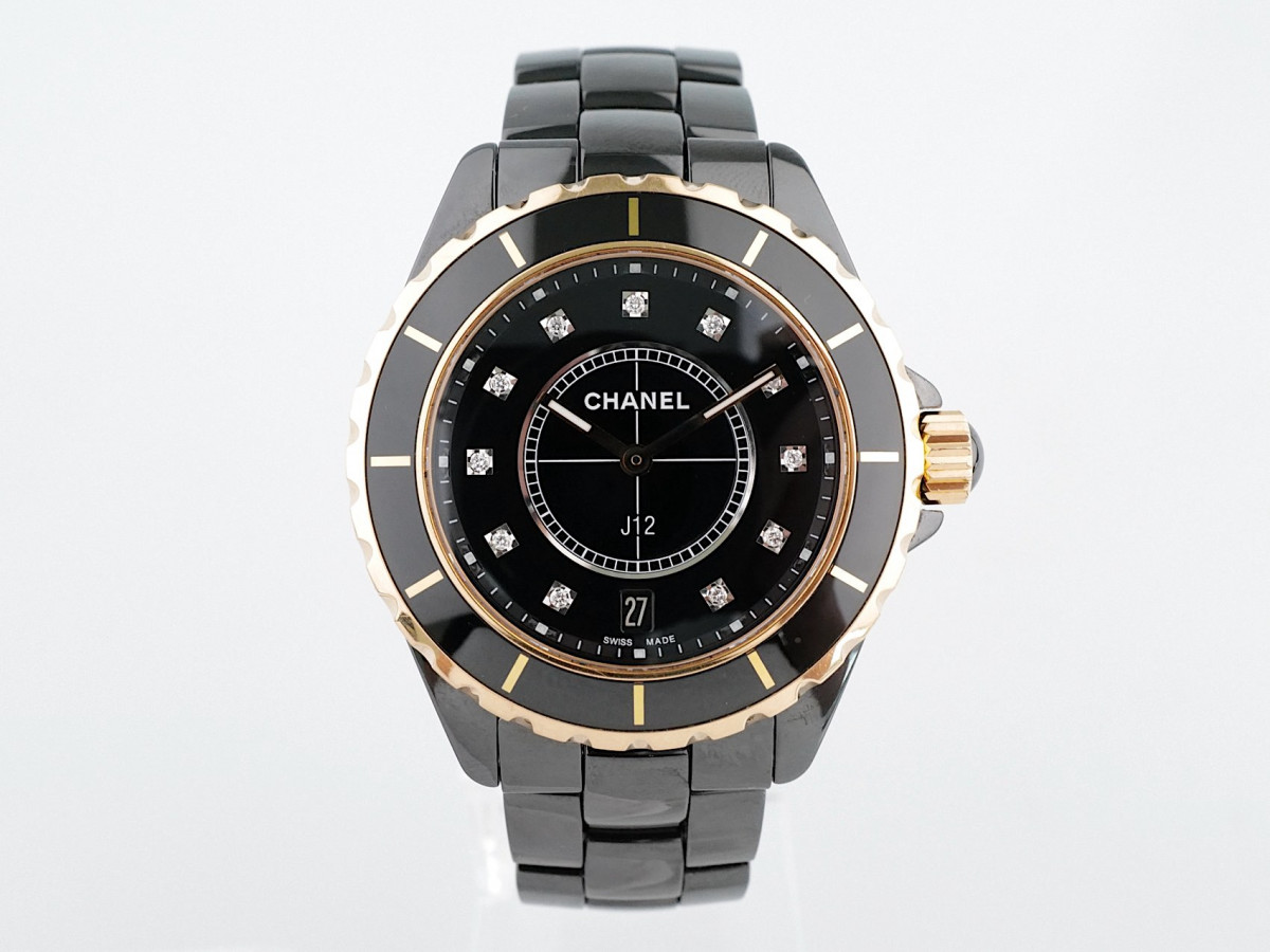Швейцарские часы Chanel J12 Ceramic Gold Diamonds